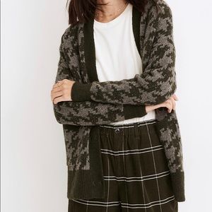 NWT Madewell Houndstooth Sweater Cardigan Small